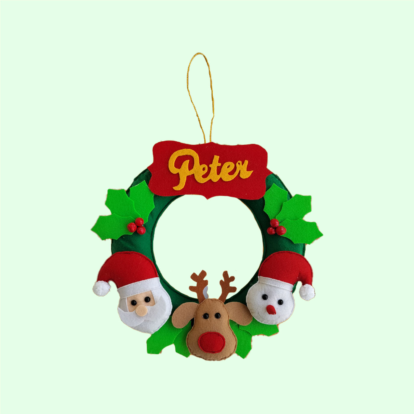 Buy Personalized Felt Christmas Wreath With Christmas Ornaments Online