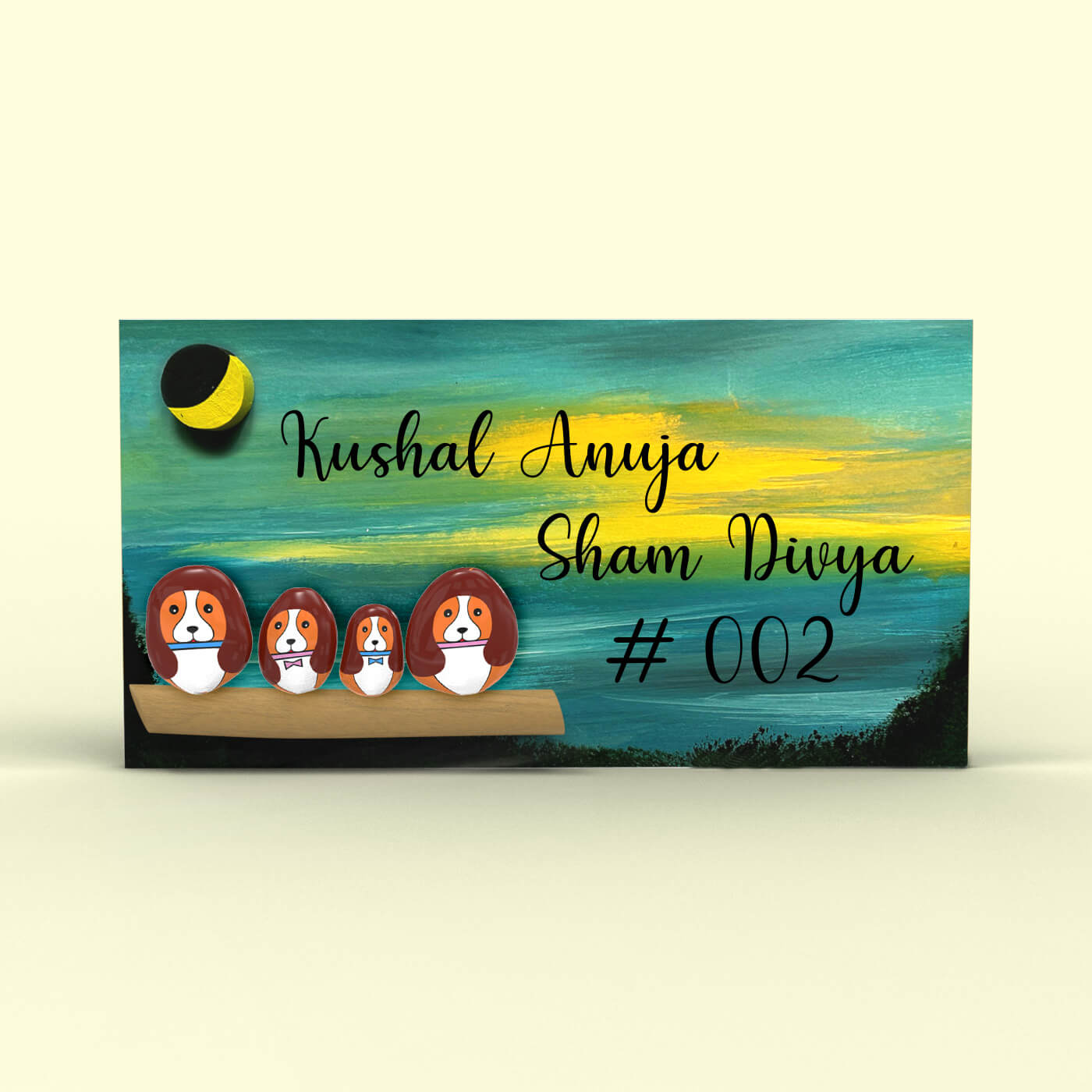 buy-hand-painted-pebble-art-nameboard-for-family-of-4-online-on-zwende