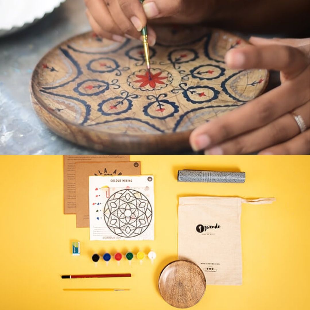 Nio Prints Mandala Art Kit Coasters with Stand, CraftKit with Mandala Art  Tools Kit for Beginners, Mandala Art Kit Painting Set for Kids, (Pack of 1,  DIY Mandala Art KIT)