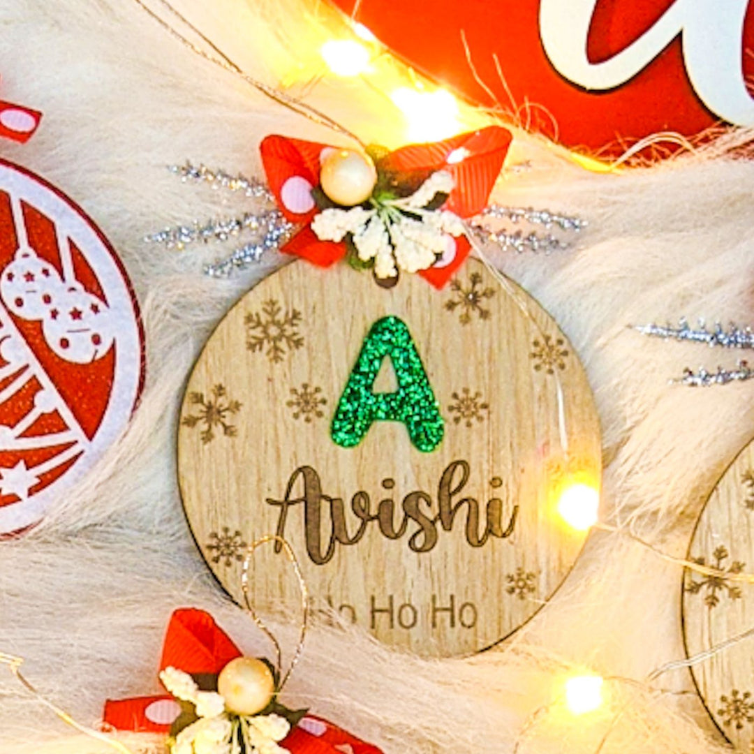 Handcrafted Wood Personalised Christmas Ornaments