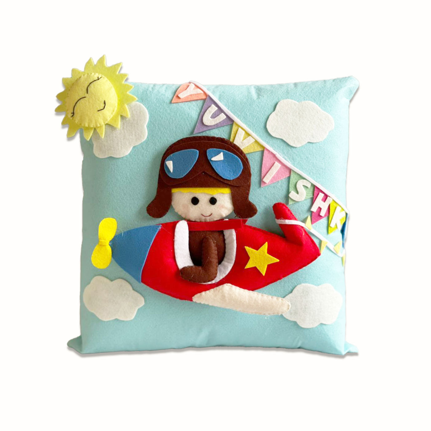 Buy Personalized 3D Felt Kids Themed Pillow Online On Zwende