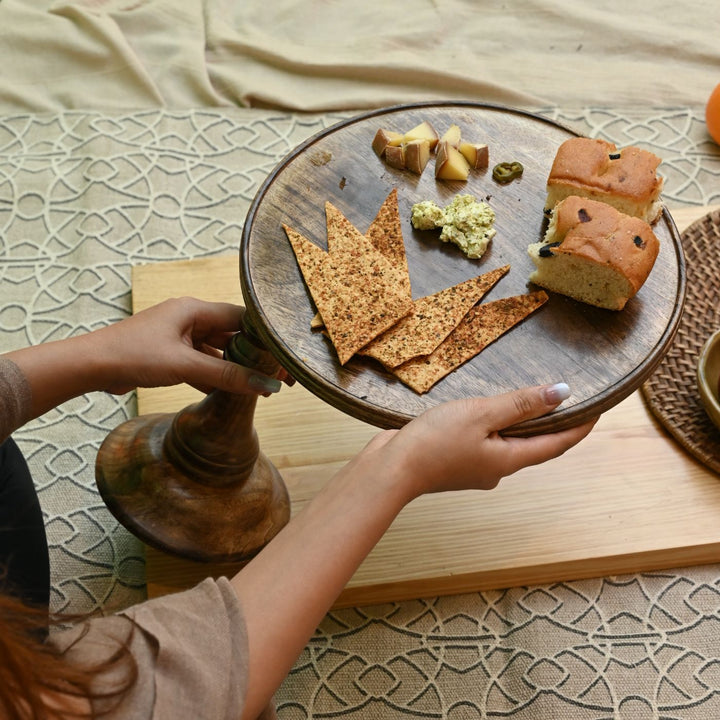 Seasoned Mango Wood Detachable Cake Stand