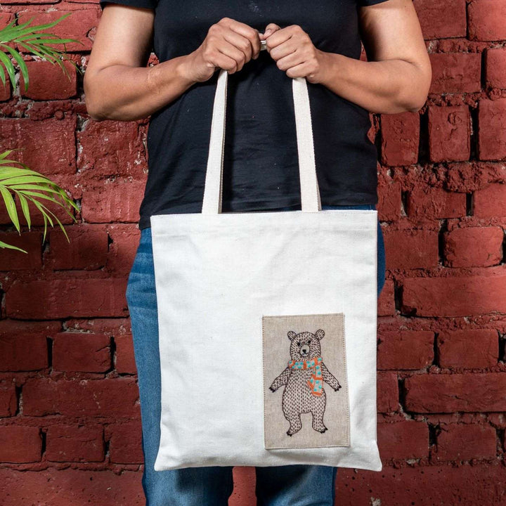 Handcrafted Animal Themed Canvas Tote Bag