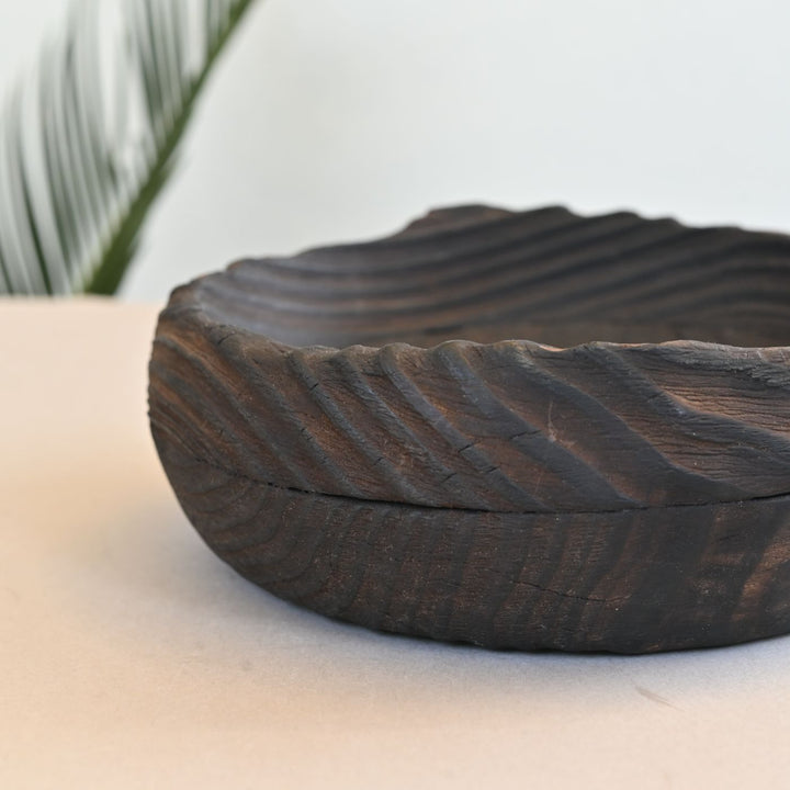 Japanese Yakisugi Pine Wood Charred Bowl