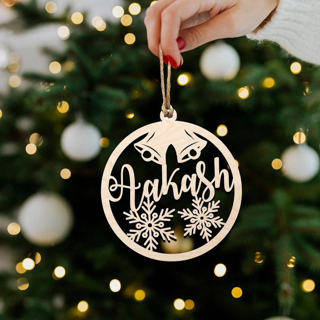 Personalized Wooden Round Christmas Ornament