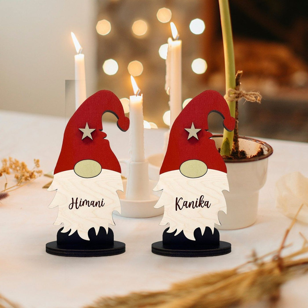 Handcrafted Personalized Santa Wooden Table Decor For Christmas Table Decoration