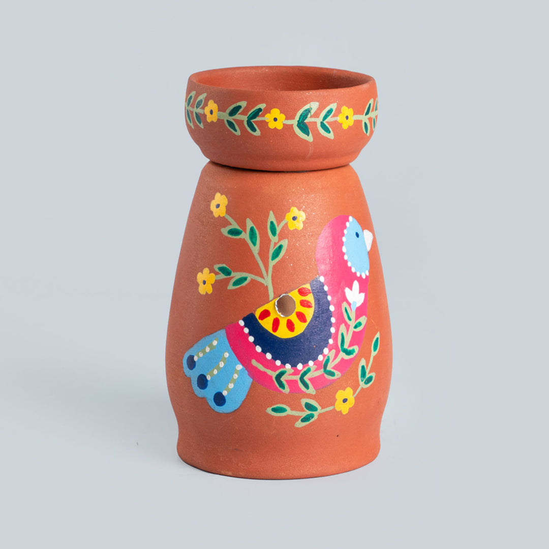 Handpainted Terracotta Tealight Holder & Diya Hamper