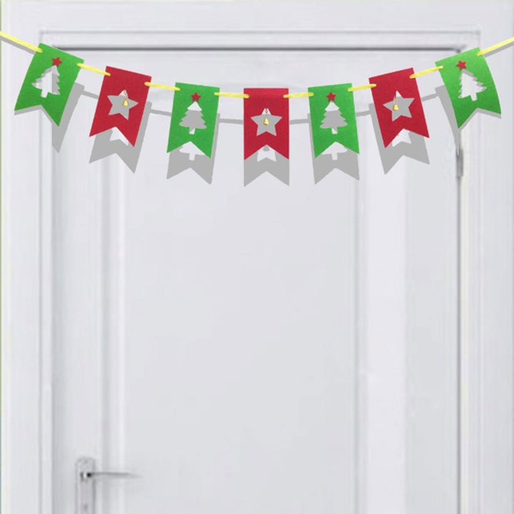 Handcrafted Felt Christmas Tree & Star Door Bunting