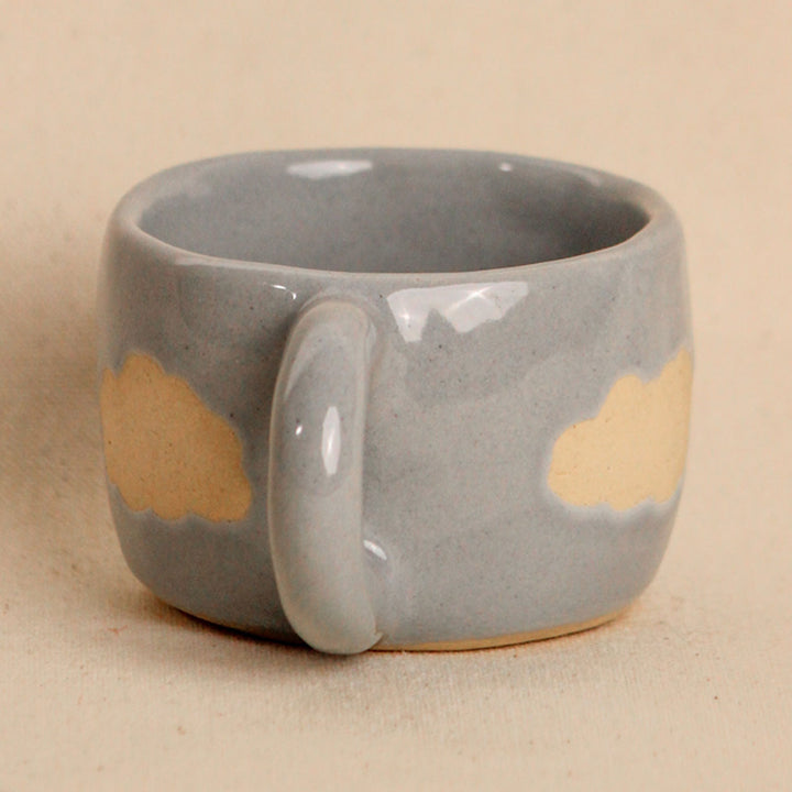 Handpainted Clouds & Flower Ceramic Mugs Set