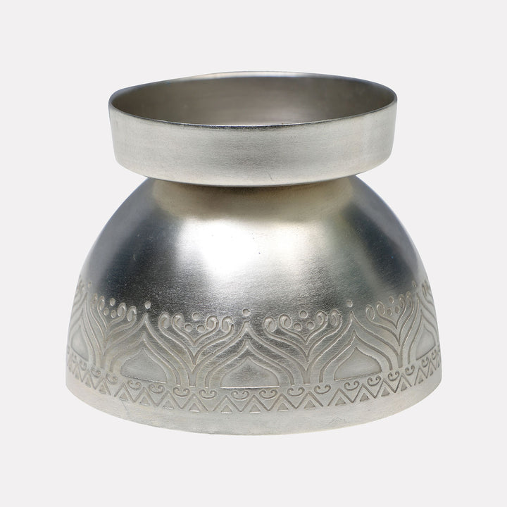 Utsav Silver Plated Candle & Tealight Metal Stand