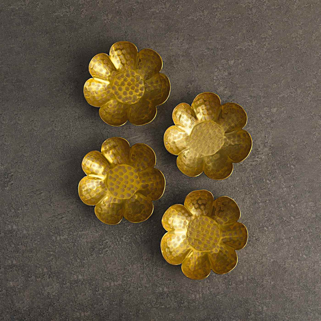 Handcrafted Aluminium Gold Candle Holders | Set of 2