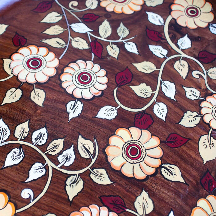 Handpainted Wooden Wall Plate With Kalamkari Artwork