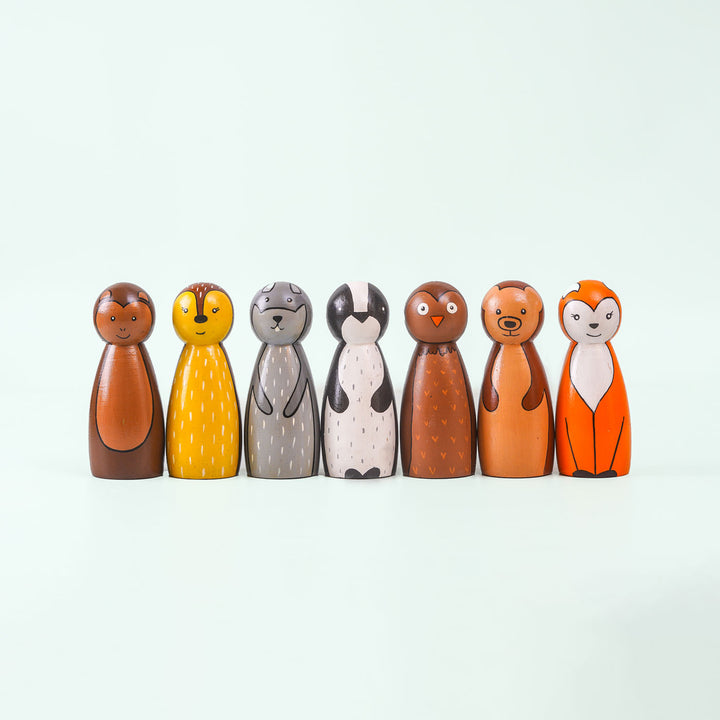 Handpainted Wooden Animal Dolls