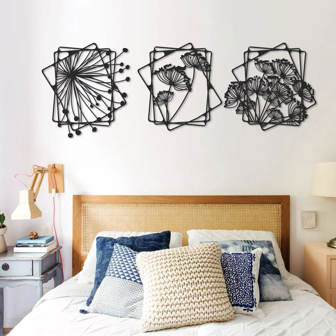 Dandelion Flowers Steel Wall Art