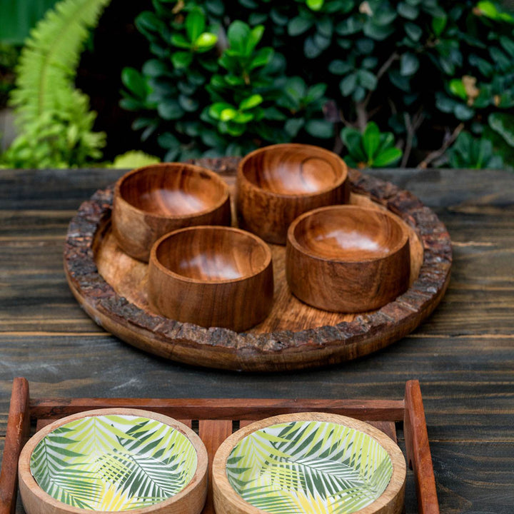 Gumbad Acacia Wood Dip Bowl I Set of 2