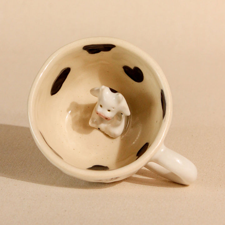 Handpainted Cow Ceramic Mugs Set