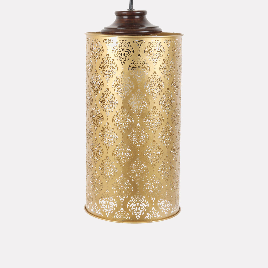 Gandhara Gold Finish Metal Hanging Lamp