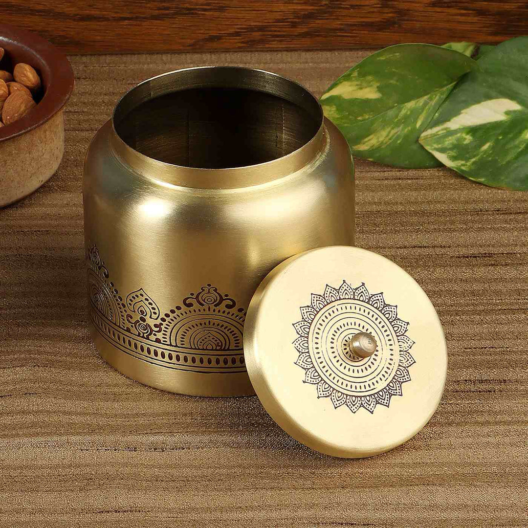 Dohar Handcrafted Brass Jars for Nuts & Sweets