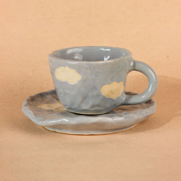 Handpainted Clouds Ceramic Mugs Set