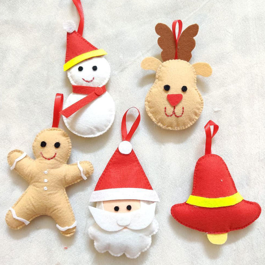 Handcrafted Felt Christmas Ornament | Pack of 5