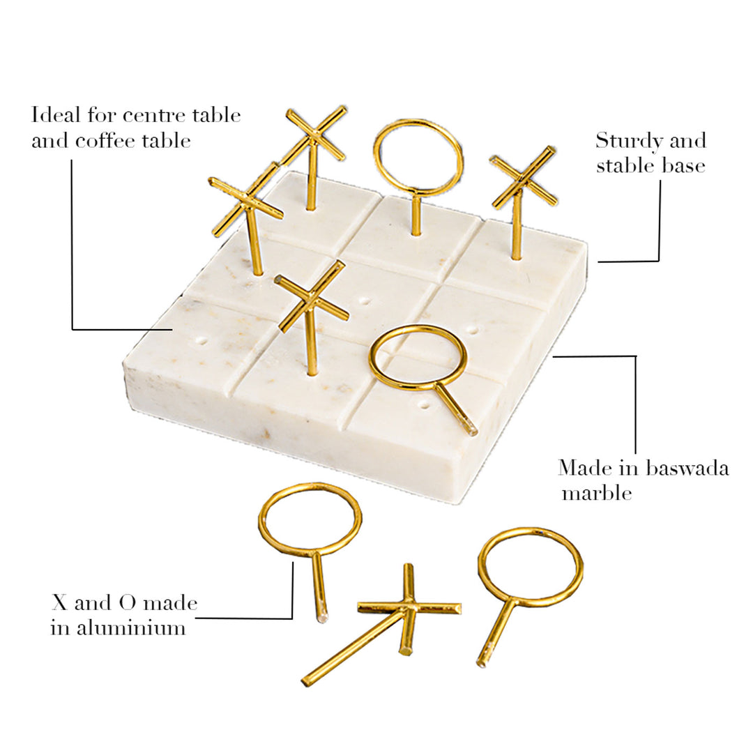 Handcrafted Marble Tic Tac Toe Set