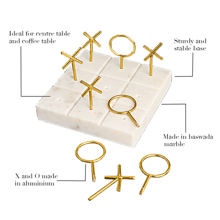 Handcrafted Marble Tic Tac Toe Set