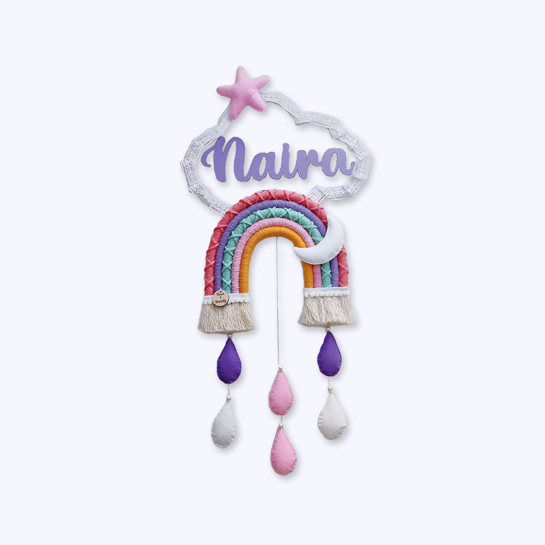 Macrame Moon & Star Personalized Kids' Nameplate