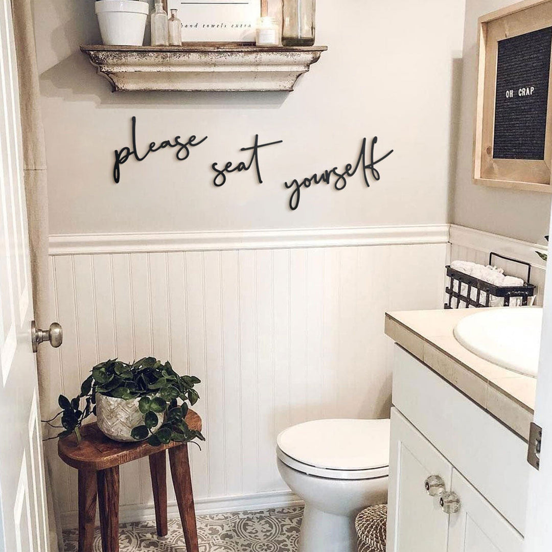 Bathroom Quirky Quote Steel Wall Art | Easy to Install