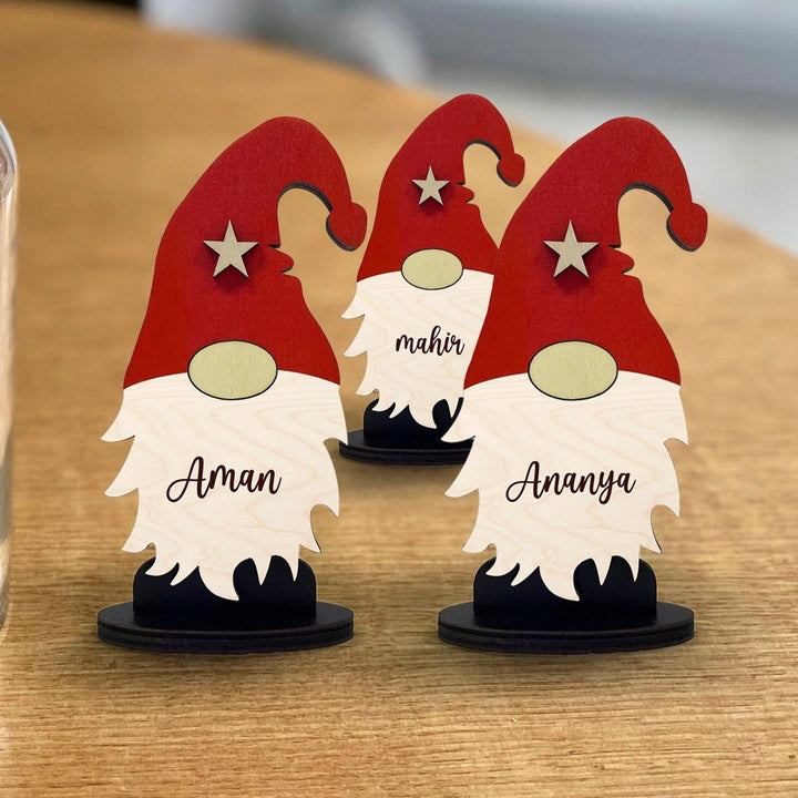 Handcrafted Personalized Santa Wooden Table Decor For Christmas Table Decoration