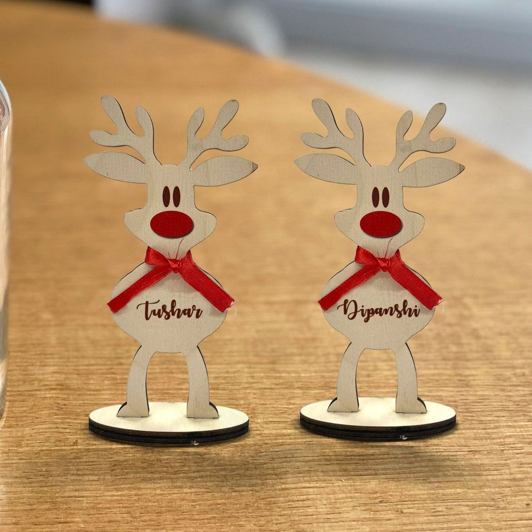 Personalised Wooden Reindeer Christmas Table Decor