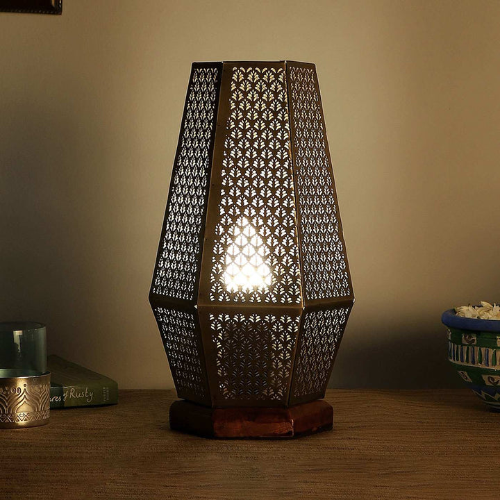 Niharika Ambient Table Lamp with Wooden Base