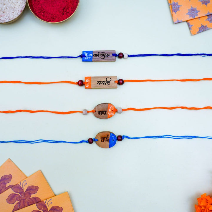 Handcrafted Eco Friendly Bamboo Rakhi | Set of 4