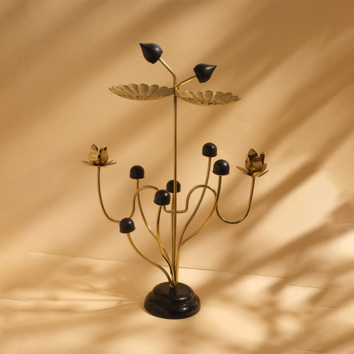 Handcrafted Gold Finish Metal Centrepiece