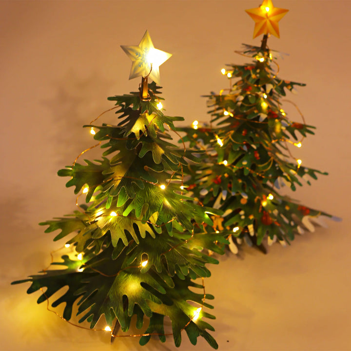 2-in-1 Christmas Tree with Fairy Lights: DIY Paper Craft Kit