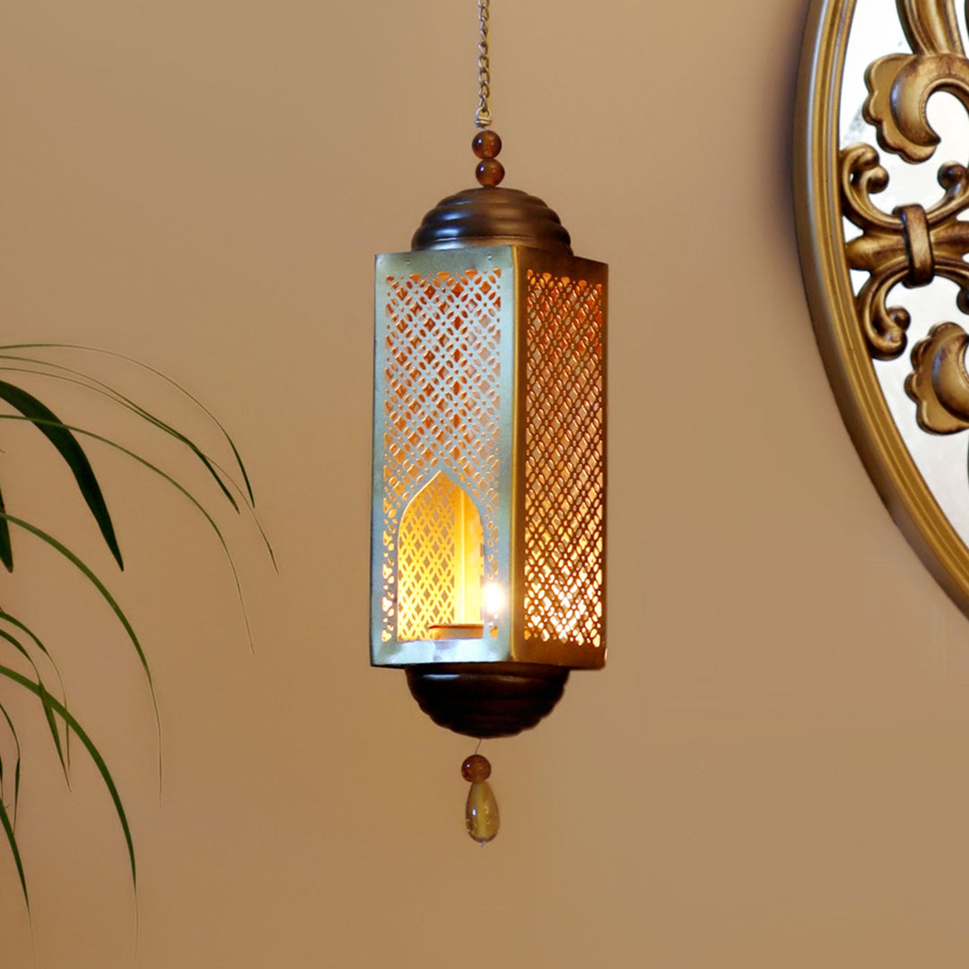 Tista Gold Finish Tealight Holder Hanging