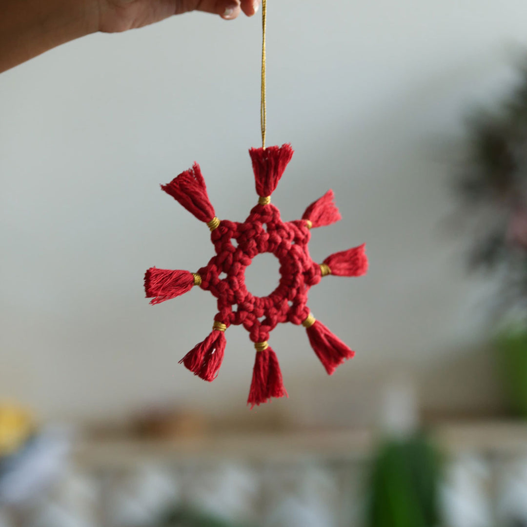 Macrame Christmas Tree Ornament | Pack of 7