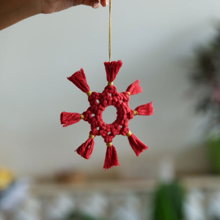 Macrame Christmas Tree Ornament | Pack of 7