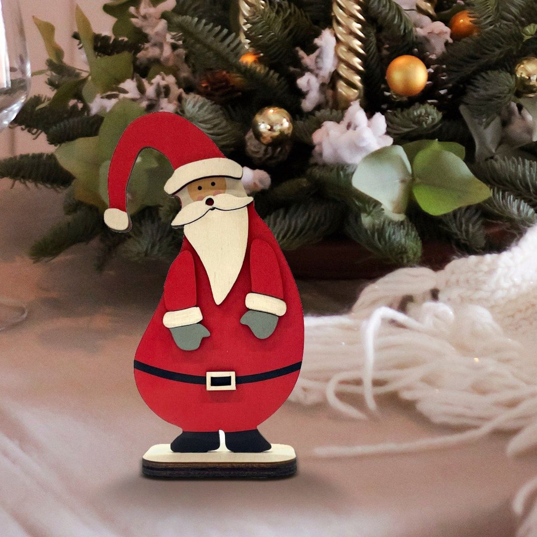 Adorable Wooden Santa Christmas Table Decor