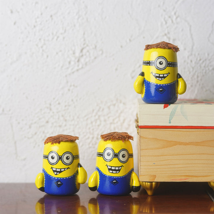 Handpainted Wooden Minion Figurines I Set of 3