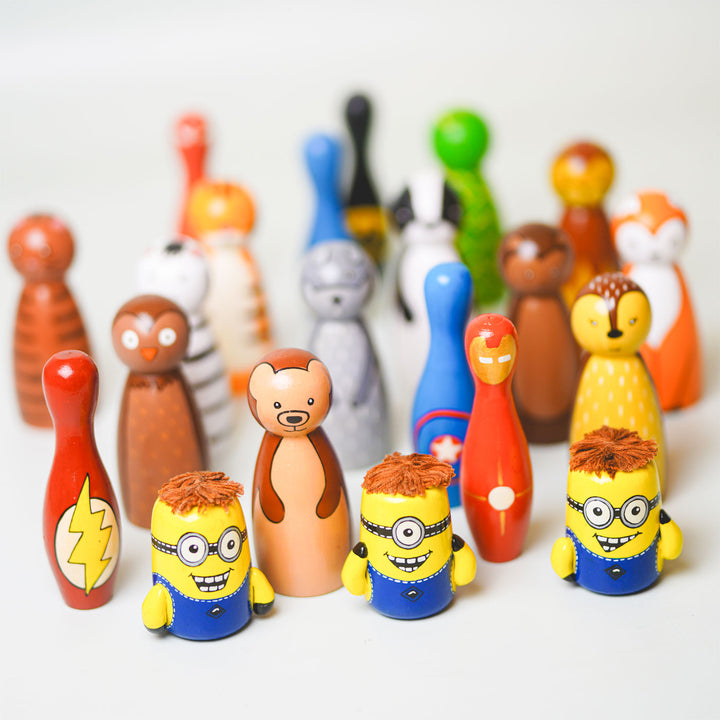 Handpainted Wooden Animal Dolls