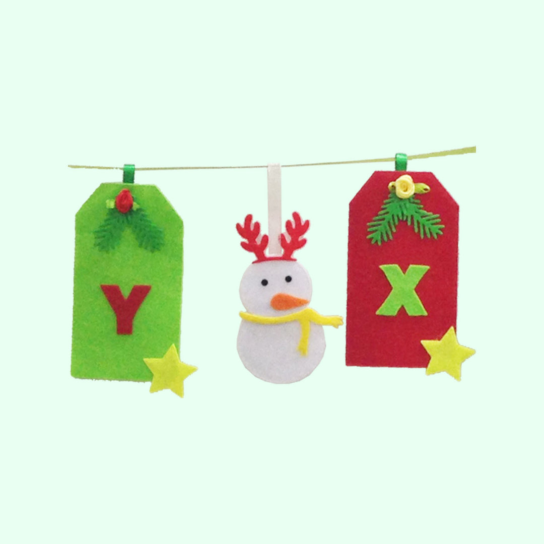 Handmade Merry X-Mas Felt Garland/ Bunting For Christmas Door Decoration