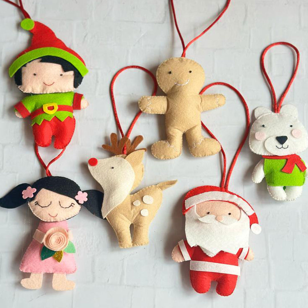 Handcrafted Felt Christmas Ornament | Pack of 6