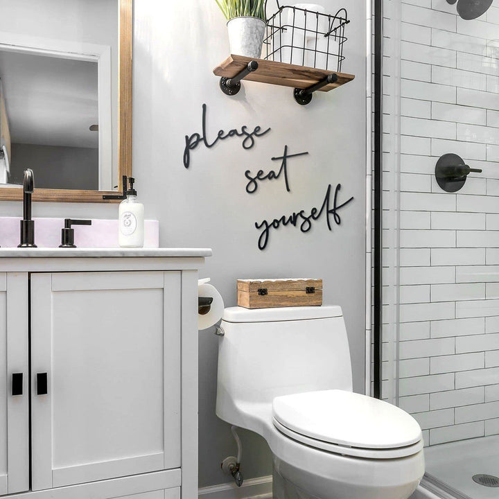 Bathroom Quirky Quote Steel Wall Art | Easy to Install