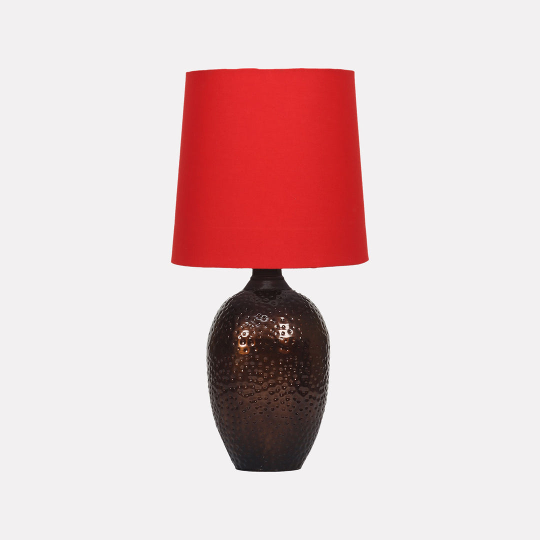 Nalanda Hand-Hammered Metal & Cotton Table Lamp