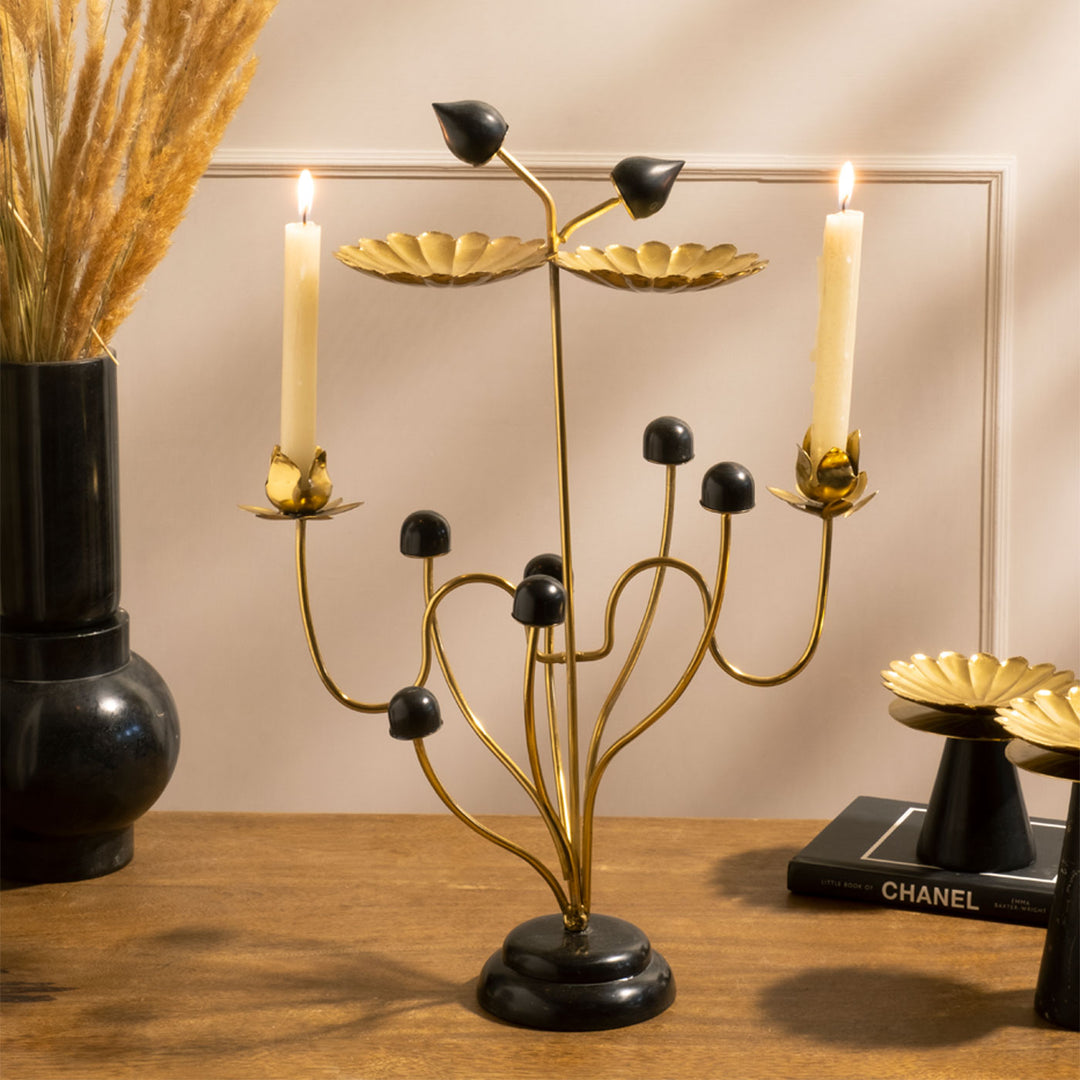 Handcrafted Gold Finish Metal Centrepiece