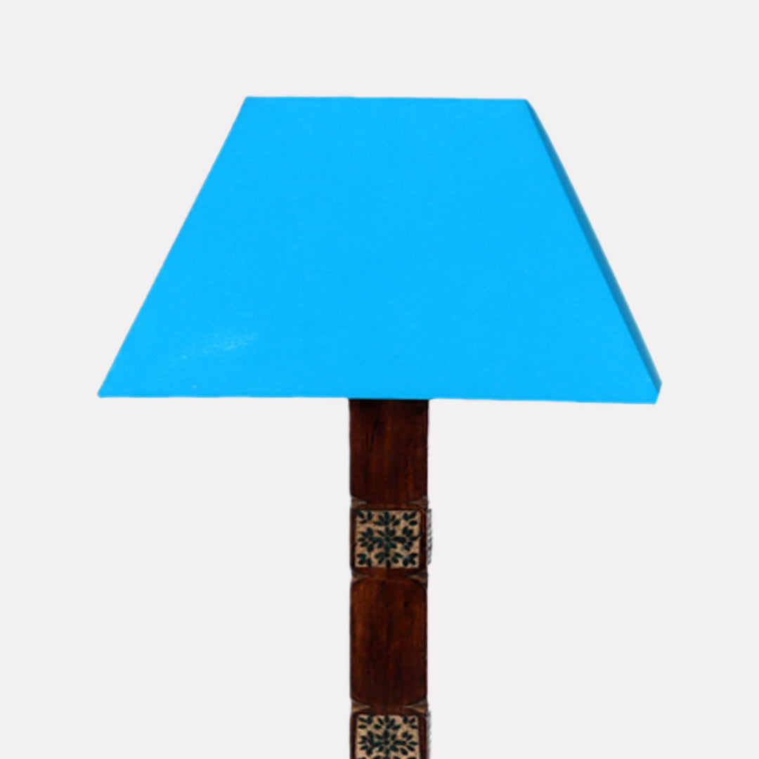 Amogh Hand-Carved Mango Wood & Jute Floor Lamp