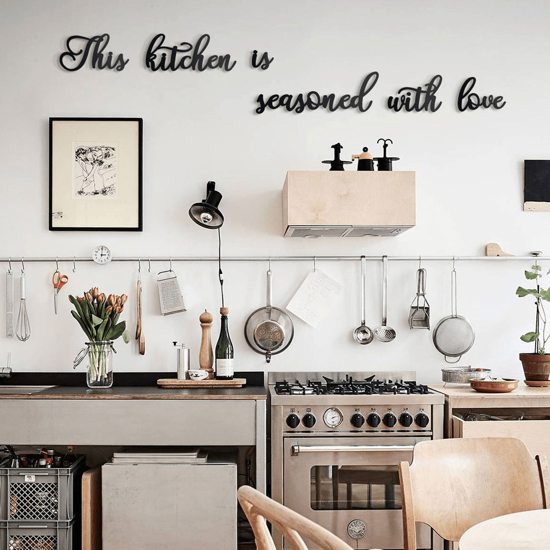 Kitchen Quote Steel Wall Art | Easy to Install