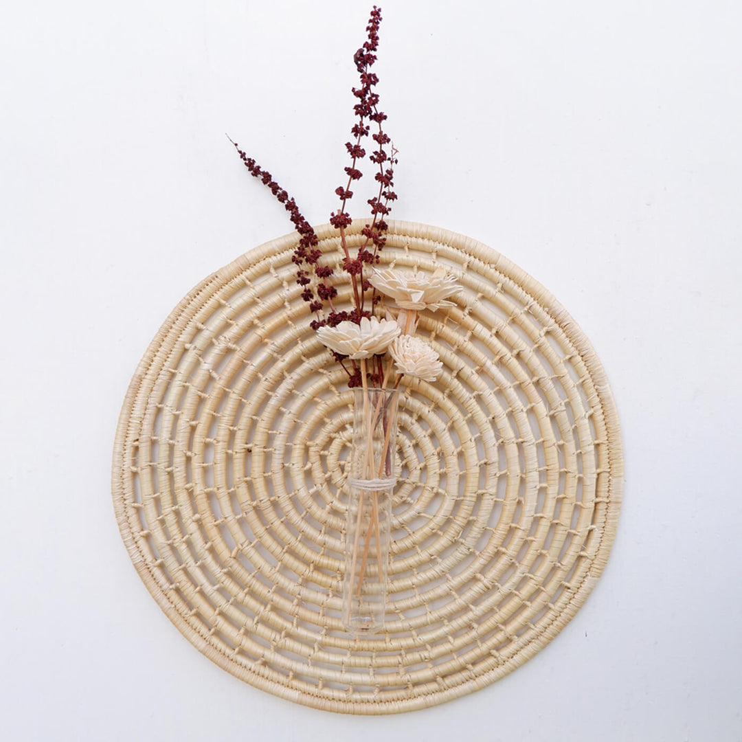 Handcrafted Moonj Grass Spiral Wall Decor