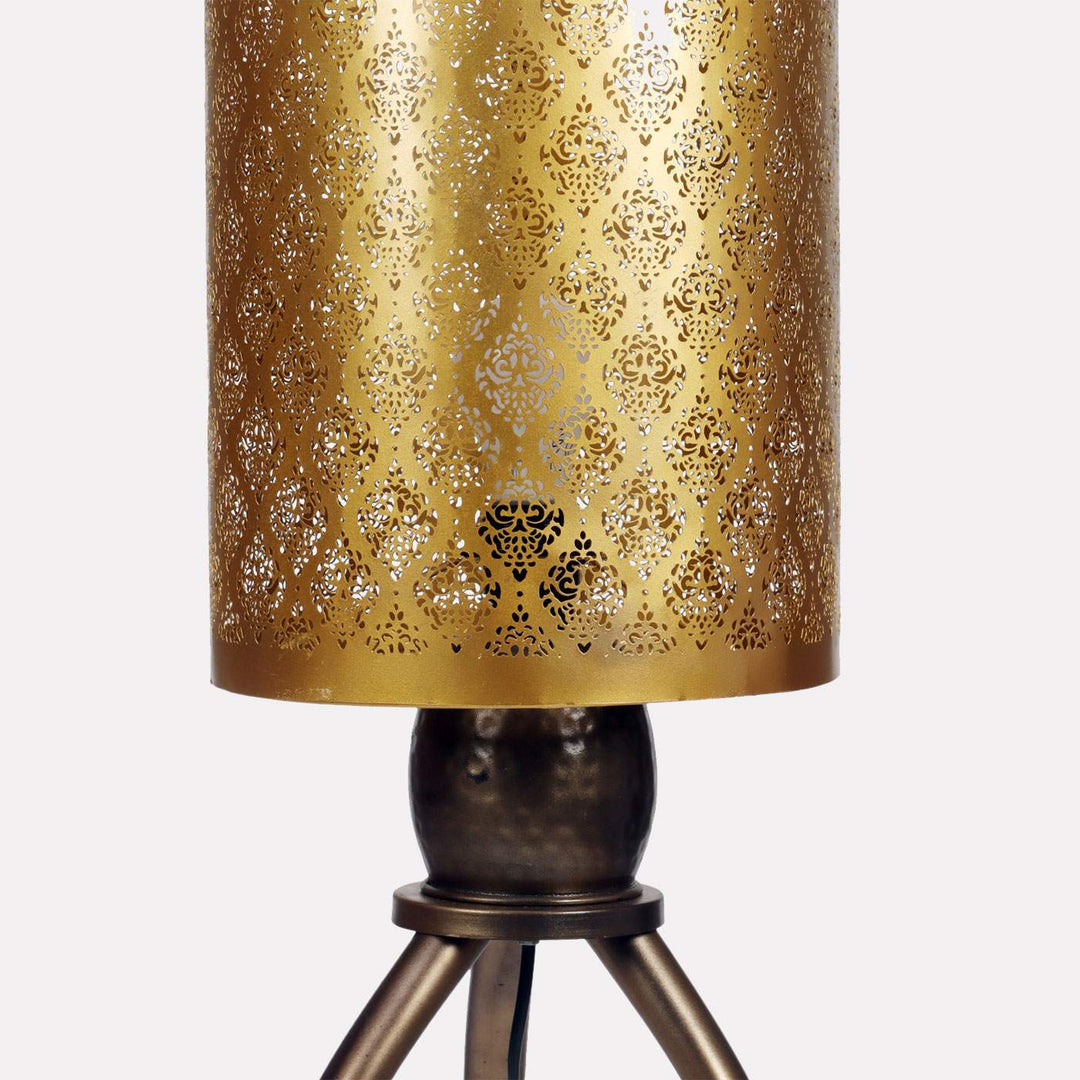 Gandhara Gold & Bronze Finish Metal Floor Lamp