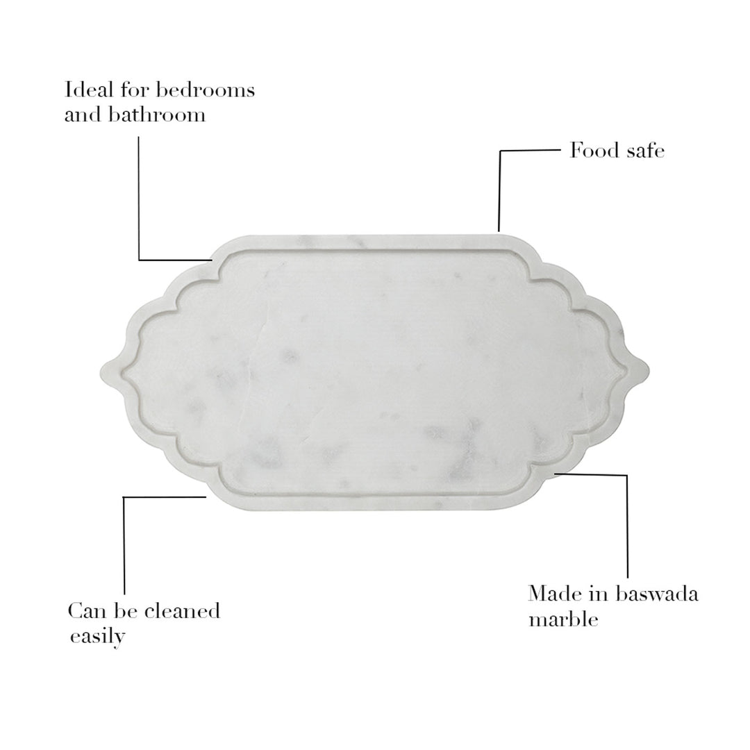 Handcrafted Marble Mugal Tray